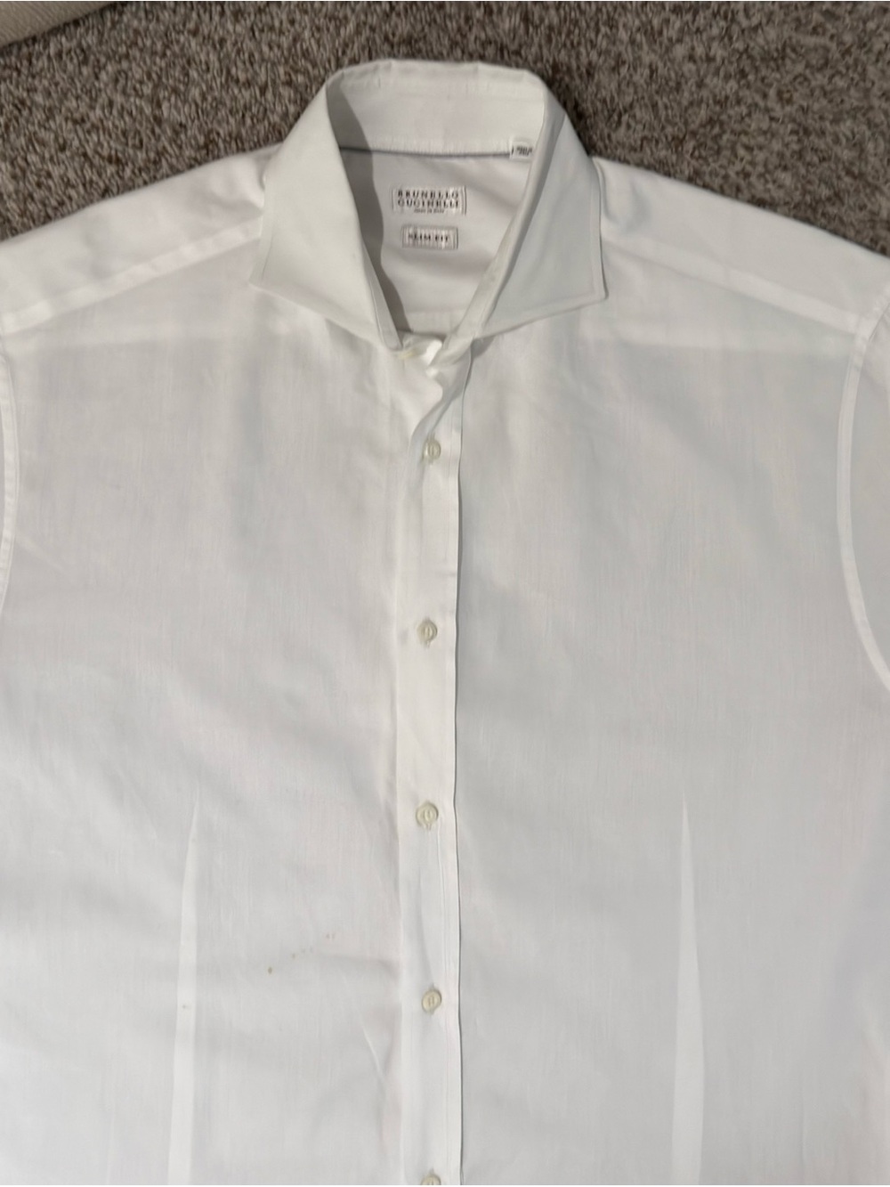 Brunello Cucinelli Men's Slim Fit Shirt White Size Large Made in Italy